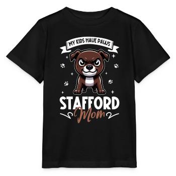 Maman Staffordshire Bull Terrier - T-shirt bio MINI CREATOR Stanley/Stella Enfant - noir - Devant - Mikhail (115cm)