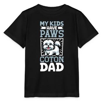Coton de Tulear Papa - T-shirt bio MINI CREATOR Stanley/Stella Enfant - noir - Devant - Mikhail (115cm)