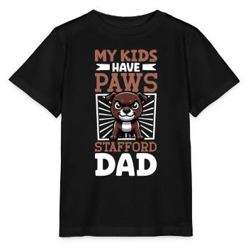 Papa Staffordshire Bull Terrier - T-shirt bio MINI CREATOR Stanley/Stella Enfant - noir - Devant - Mikhail (115cm)