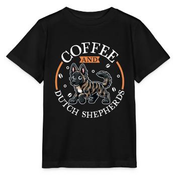 Kaffee und Holländischer Schäferhund - Stanley/Stella Kinder T-Shirt MINI CREATOR  - Schwarz - Vorne - Mikhail (115cm)