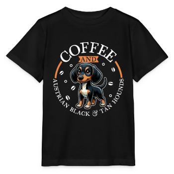 Coffee and Austrian Black and Tan Hound - Stanley/Stella MINI CREATOR Kids’ T-Shirt - black - Front - Mikhail (115cm)