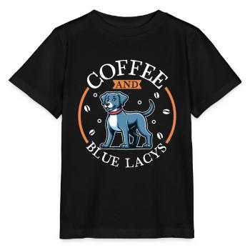 Café et dentelle bleue - T-shirt bio MINI CREATOR Stanley/Stella Enfant - noir - Devant - Mikhail (115cm)