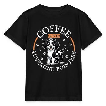 Café et Braque d’Auvergne - T-shirt bio MINI CREATOR Stanley/Stella Enfant - noir - Devant - Mikhail (115cm)