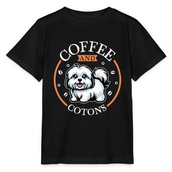 Café et Coton de Tuléar - T-shirt bio MINI CREATOR Stanley/Stella Enfant - noir - Devant - Mikhail (115cm)