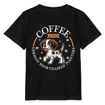 Café et German Shorthair - T-shirt bio MINI CREATOR Stanley/Stella Enfant - noir - Devant - Mikhail (115cm)