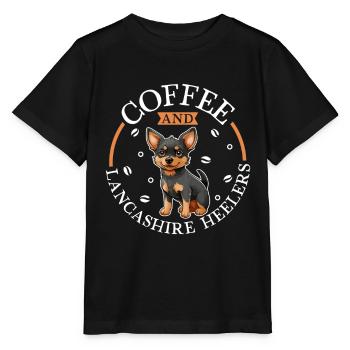 Kaffee und Lancashire Heeler - Stanley/Stella Kinder T-Shirt MINI CREATOR  - Schwarz - Vorne - Mikhail (115cm)