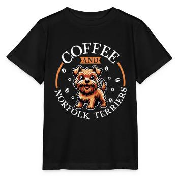 Kaffee und Norfolk Terrier - Stanley/Stella Kinder T-Shirt MINI CREATOR  - Schwarz - Vorne - Mikhail (115cm)
