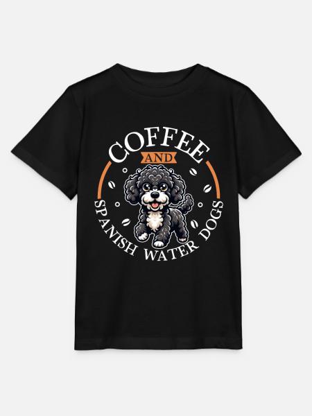 Kaffee und Spanischer Wasserhund - Stanley/Stella Kinder T-Shirt MINI CREATOR  - Schwarz