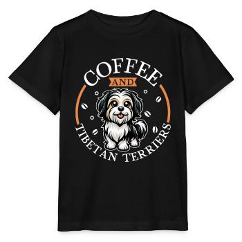 Café et terrier tibétain - T-shirt bio MINI CREATOR Stanley/Stella Enfant - noir - Devant - Mikhail (115cm)