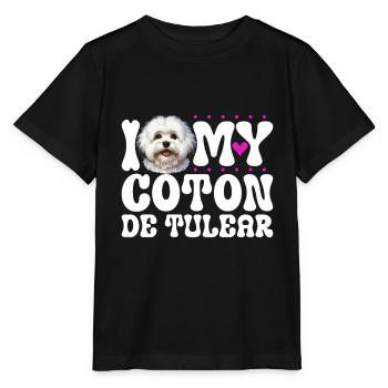 J'adore mon Coton de Tuléar - T-shirt bio MINI CREATOR Stanley/Stella Enfant - noir - Devant - Mikhail (115cm)