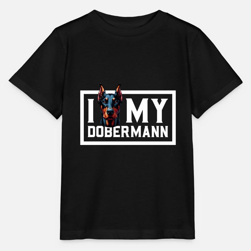 Ich liebe meinen Dobermann - Stanley/Stella Kinder T-Shirt MINI CREATOR  - Schwarz