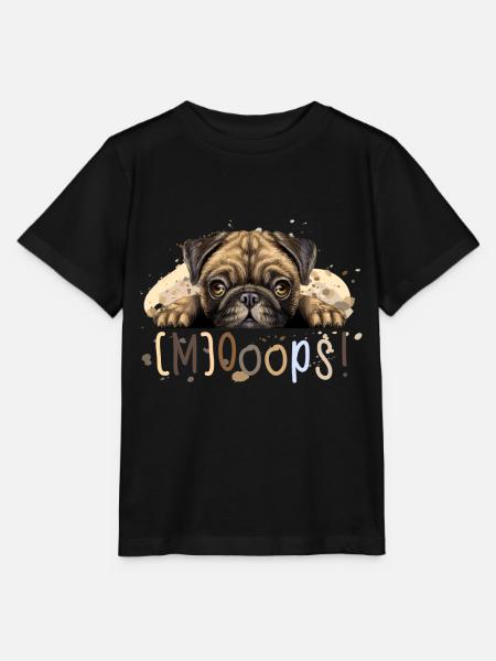 Mops (Ooops!-Edition) - Stanley/Stella Kinder T-Shirt MINI CREATOR - Schwarz