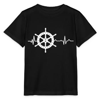Battements de Coeur - Heartbeat - Capitaine - Volant - T-shirt bio MINI CREATOR Stanley/Stella Enfant - noir - Devant - Mikhail (115cm)
