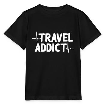 accro au voyage - T-shirt bio MINI CREATOR Stanley/Stella Enfant - noir - Devant - Mikhail (115cm)