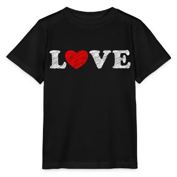 Griffonnage de cœur d’amour - T-shirt bio MINI CREATOR Stanley/Stella Enfant - noir - Devant - Mikhail (115cm)