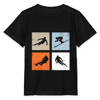 Slalom Ski Alpine Ski Race Vintage - Stanley/Stella MINI CREATOR Kids’ T-Shirt - black - Front - Mikhail (115cm)