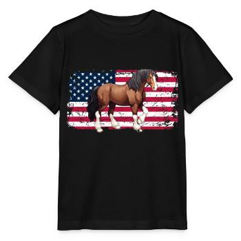 Cheval à sang froid Horse Lover Riding USA - T-shirt bio MINI CREATOR Stanley/Stella Enfant - noir - Devant - Mikhail (115cm)