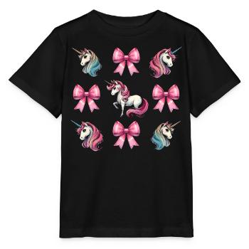 Coquette Schleife Einhorn Mütter Tag rosa Schleife - Stanley/Stella Kinder T-Shirt MINI CREATOR  - Schwarz - Vorne - Mikhail (115cm)