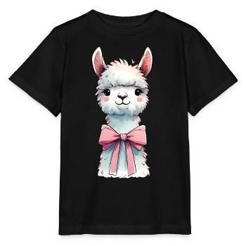 Coquette noeud lama alpaga rose ruban maman - T-shirt bio MINI CREATOR Stanley/Stella Enfant - noir - Devant - Mikhail (115cm)