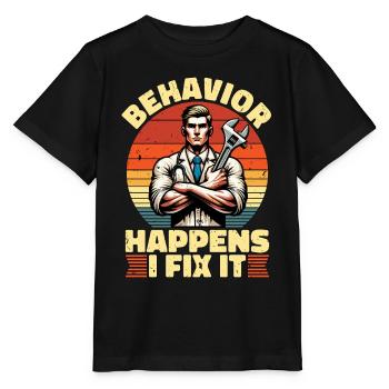 Behavioral Therapist Behavior Happens ABA Therapy - Stanley/Stella MINI CREATOR Kids’ T-Shirt - black - Front - Mikhail (115cm)