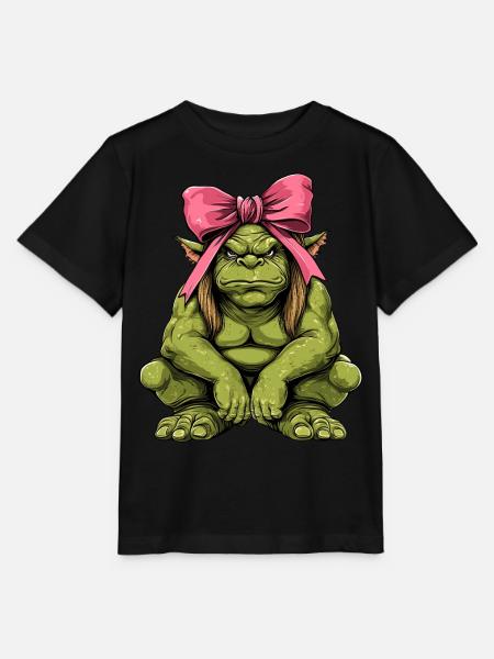 Coquettish Bow Ogre Hirviö Halloween Äiti - Stanley/Stella MINI CREATOR lasten t-paita - musta