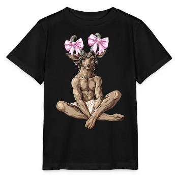 Coquettish Bow Faun Satyrs Goat Men Roman - Stanley/Stella MINI CREATOR Kids’ T-Shirt - black - Front - Mikhail (115cm)