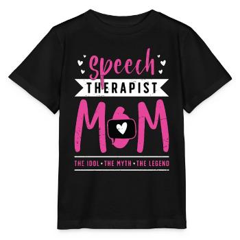 Speech Therapist Mom The Idol Speech Pathologist - Stanley/Stella Kinder T-Shirt MINI CREATOR  - Schwarz - Vorne - Mikhail (115cm)