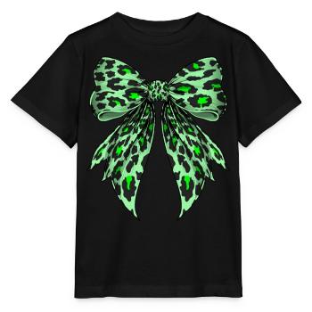 Coquette Bow Guépard Imprimé Animal Vert Anis - T-shirt bio MINI CREATOR Stanley/Stella Enfant - noir - Devant - Mikhail (115cm)
