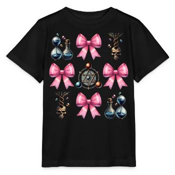Coquettish Bow Alchemy Symbol Alchemist Girl - Stanley/Stella MINI CREATOR Kids’ T-Shirt - black - Front - Mikhail (115cm)