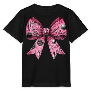Coquette Bow Alchemy Symbol Pattern Pink - Stanley/Stella MINI CREATOR Kids’ T-Shirt - black - Front - Mikhail (115cm)