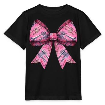 Coquette archet trompette instrument motif - T-shirt bio MINI CREATOR Stanley/Stella Enfant - noir - Devant - Mikhail (115cm)