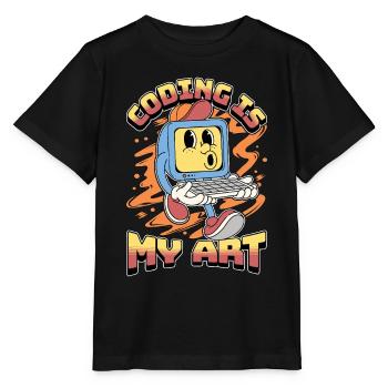 Coder Coding Is My Art Software Engineering Coders - Stanley/Stella MINI CREATOR Kids’ T-Shirt - black - Front - Mikhail (115cm)