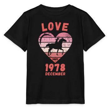 Love Horse Riding Birthday December 1978 - Stanley/Stella MINI CREATOR Kids’ T-Shirt - black - Front - Mikhail (115cm)