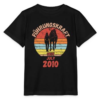 Führungskraft Reiten Geburtstag Juli 2010 - Stanley/Stella Kinder T-Shirt MINI CREATOR  - Schwarz - Vorne - Mikhail (115cm)