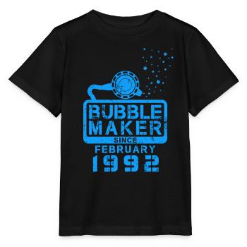 Plongeur Birthday Bubblemaker depuis février 1992 - T-shirt bio MINI CREATOR Stanley/Stella Enfant - noir - Devant - Mikhail (115cm)