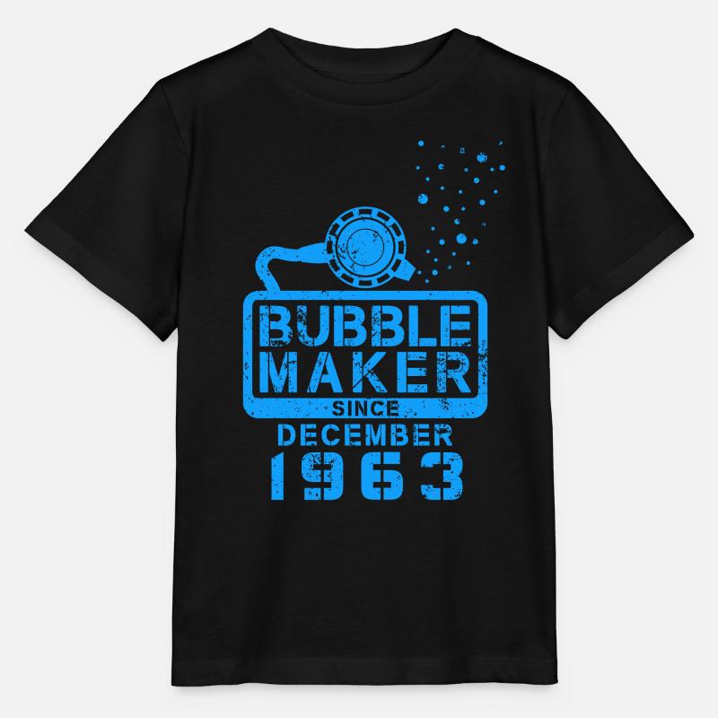 Plongeur Birthday Bubblemaker depuis décembre 1963 - T-shirt bio MINI CREATOR Stanley/Stella Enfant - noir