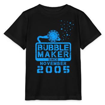 Plongeur Birthday Bubblemaker depuis novembre 2005 - T-shirt bio MINI CREATOR Stanley/Stella Enfant - noir - Devant - Mikhail (115cm)
