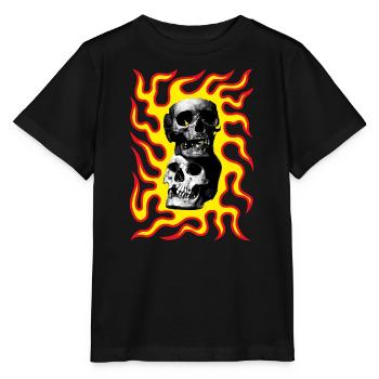 Skulls On Fire From Hell - Stanley/Stella MINI CREATOR Kids’ T-Shirt - black - Front - Mikhail (115cm)