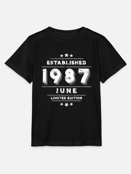 Birthday in June 1987 - June - Stanley/Stella MINI CREATOR Kids’ T-Shirt - black