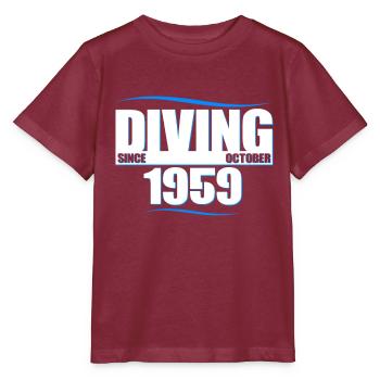 Taucher Geburtstag - Diving since October 1959 - Stanley/Stella Kinder T-Shirt MINI CREATOR  - Burgunderrot - Vorne - Kain (125cm)