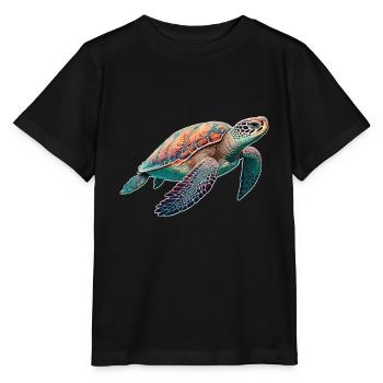 Turtle - Turtle - Diving - Sea - Stanley/Stella MINI CREATOR Kids’ T-Shirt - black - Front - Mikhail (115cm)