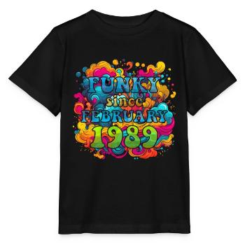 Funky Birthday: Février 1989 - Psychadelic - T-shirt bio MINI CREATOR Stanley/Stella Enfant - noir - Devant - Mikhail (115cm)
