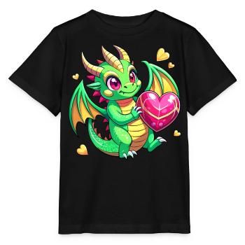 Farbenfroher Drache - Stanley/Stella Kinder T-Shirt MINI CREATOR  - Schwarz - Vorne - Mikhail (115cm)