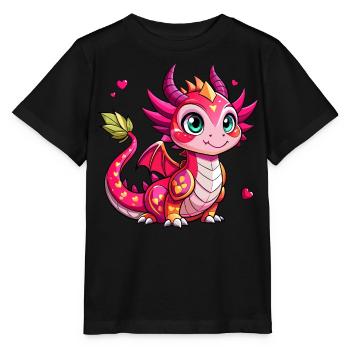 Farbenfroher Drache - Stanley/Stella Kinder T-Shirt MINI CREATOR  - Schwarz - Vorne - Mikhail (115cm)