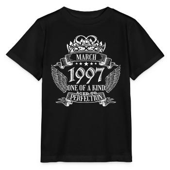 One of a Kind March 1997 Birthday - Stanley/Stella MINI CREATOR Kids’ T-Shirt - black - Front - Mikhail (115cm)