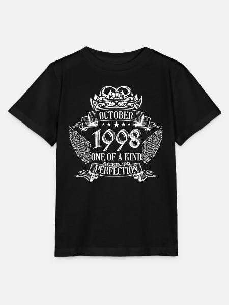 One of a Kind Oktober 1998 Geburtstag - T-shirt MINI CREATOR barn från Stanley/Stella - svart