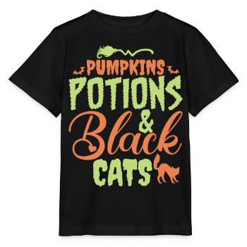 Halloween - Katzen und Zaubertränke - Stanley/Stella Kinder T-Shirt MINI CREATOR  - Schwarz - Vorne - Mikhail (115cm)