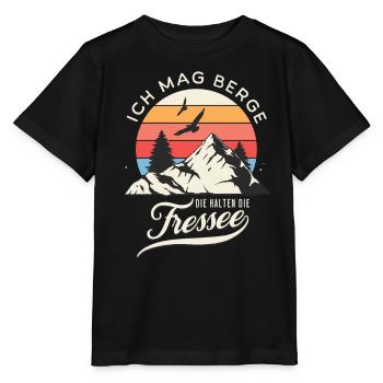 I like mountains that keep their mouths shut Hiking motif - Stanley/Stella MINI CREATOR Kids’ T-Shirt - black - Front - Mikhail (115cm)