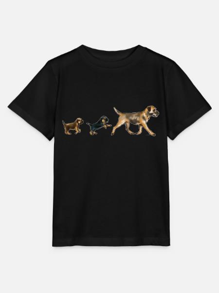 Border family (Martine) textiles foncés - T-shirt bio MINI CREATOR Stanley/Stella Enfant - noir