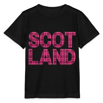 Schottland Tartan Schriftzug Dudelsack Highlands - Stanley/Stella Kinder T-Shirt MINI CREATOR  - Schwarz - Vorne - Mikhail (115cm)